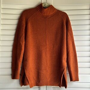 Orange mock turtleneck sweater size XS